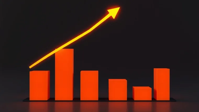 Gráfico em crescimento com seta, sobre gestão de tráfego